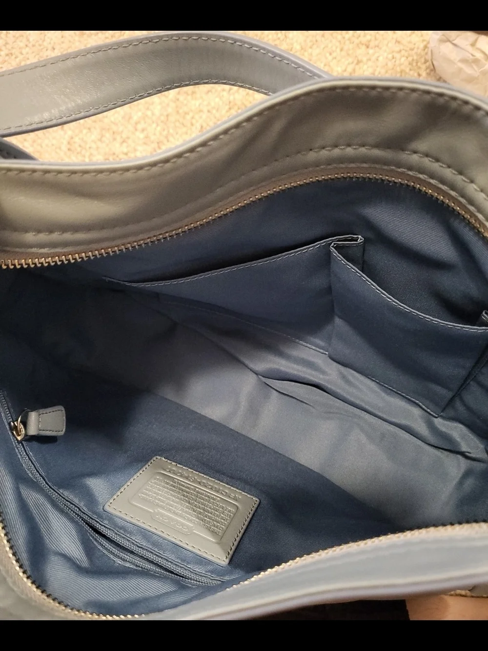 Coach Leather Shoulder Bag in Light Blue
